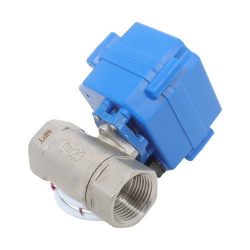 Solid Motorized Ball Valve 1in Full Port SS 9-24V AC/DC NC Auto Return