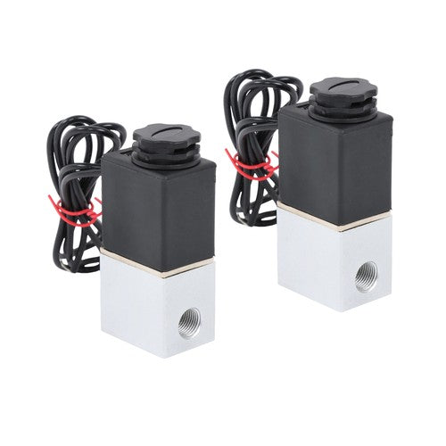 2PCS 1/4" Fast Response Electric Air Water Solenoid Valve 12V DC Normally Closed