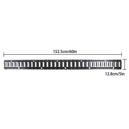 Heavy Duty 6 Pack 5FT E Track Rails Carbon Steel Black Powder Coated Universal