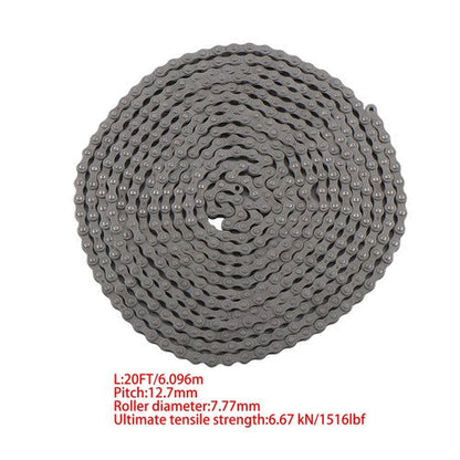 20ft #41 Roller Chain with Master Link 1/2" Pitch Gate Opener Industrial Machine