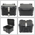 55L Motorcycle Top Case Tail Box Waterproof Luggage Scooter Trunk Storage Black