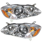 Headlights For Toyota Corolla 2003-2008 LH+RH 1Pair Chrome Housing Clear Lens