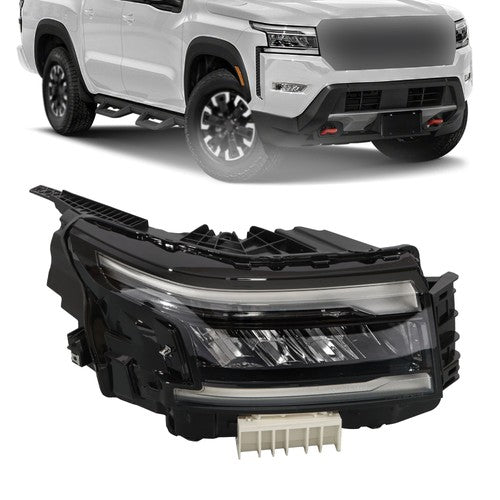 Clear Full LED Passenger Black For Nissan Frontier 2022-2024 Headlight Headlamp