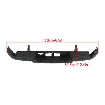 Rear Step Bumper Assembly With Sensor Holes Black For Toyota Tacoma 2016-2023