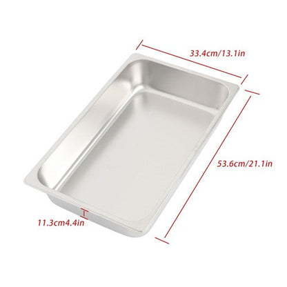 Restaurant Steam Table Pans 2 Pack Full Size 4 Inch Deep Thickened with Lid