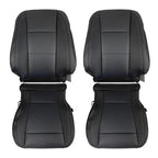 Black For Ford F150 2015-2017 Driver&Passenger Bottom And Top Seat Cover Leather