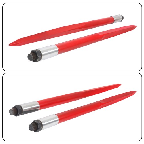 Hay Bale Spear 39" 3000 lbs Capacity Spike Fork for Tractors Loaders 2pcs