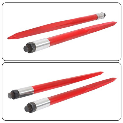 Hay Bale Spear 39" 3000 lbs Capacity Spike Fork for Tractors Loaders 2pcs