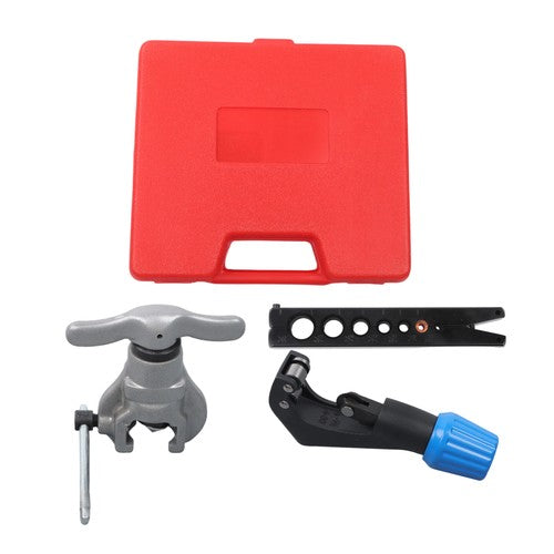 Eccentric Flaring Tools Set & 45° Tube Cutter Kit for 7 Dies Sizes 3/16"-3/4"