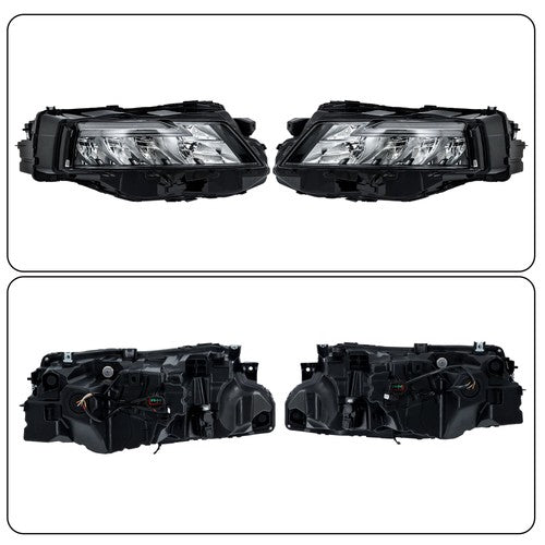 LH+RH Side Black Housing For Nissan Rogue 2021-2023 Headlights Replacement LED