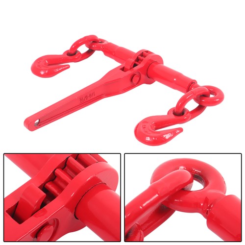 Red 1/4in-5/16in G70 7800lbs W/G70 Grab Hook Adjustable Chain Binders ×2 Steel