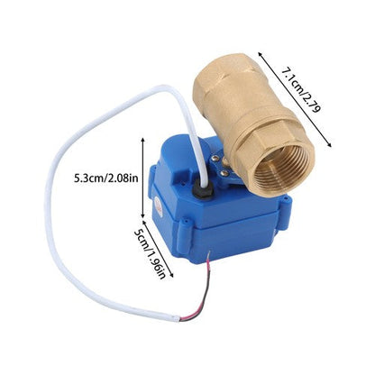 Solid Motorized Ball Valve 1in Standard Port Brass 9-24V NC Auto Return
