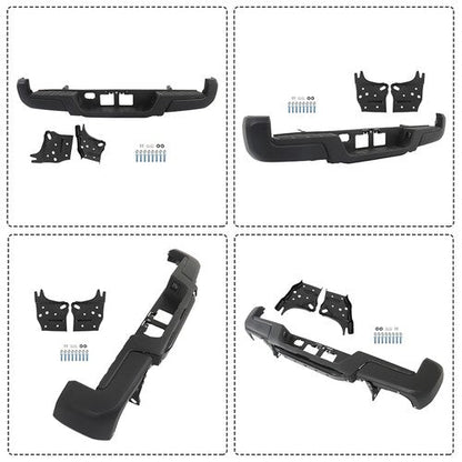 For Toyota Tacoma 2016-2023 Powdercoated Black Rear Step Bumper W/o Sensor Holes