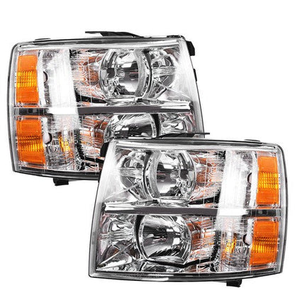 Left+Right Side Headlights For Chevy Silverado1500 2500 3500 2007-2014 Headlamps