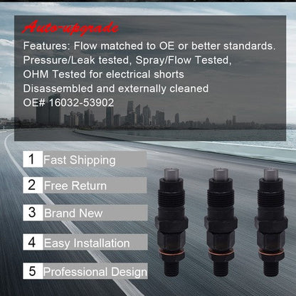 3x Fuel Injectors 16032-53000 16032-53902 For Kubota D1105 D1105T D1005 D905