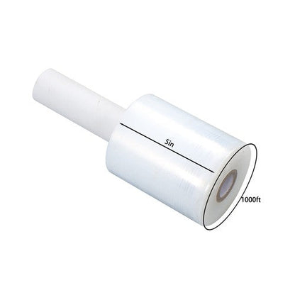 12 Rolls 5" in. x 1000FT 80 Gau Stretch Shrink Film Hand Wrap With Handle -CLEAR