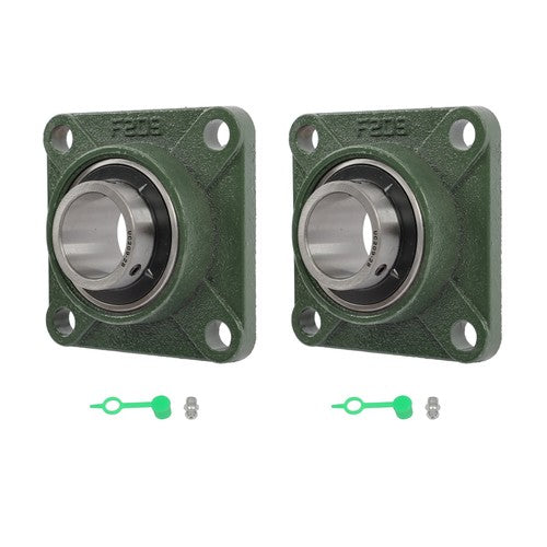 2 × UCP209-28 Pillow Block Flange Bearing 1-3/4" Bore 4 Bolt Solid Base
