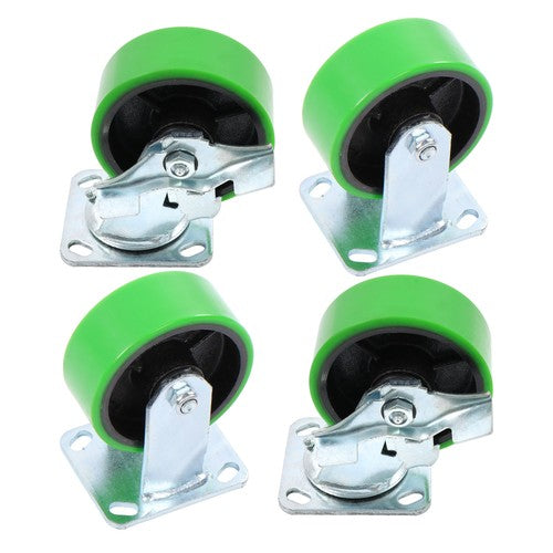 4 sets of 5' heavy-duty casters 2 side brakes and 2 straight wheels 4000lbs