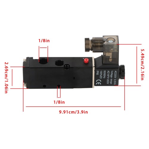 5 Way 1/8" Solenoid Valve Pneumatic Air Control 24 VDC Coil v dc