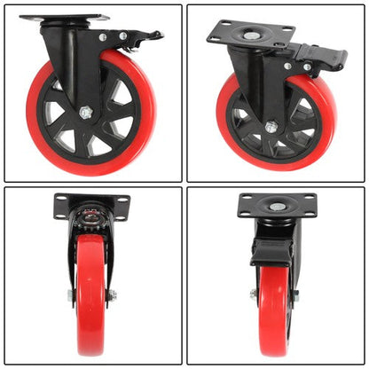 Caster Wheels, Heavy Duty 6 Inch Casters Set of 4, Locking Swivel Casters Wheels