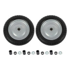 2PCS 14.5x4-8 Solid Wheels w/Toothed Tread, Silver Hub Black&Silver Replace Tire