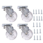 2Inch Caster Wheels 4 pieces Heavy Duty Alloy Steel + Rubber Casters white