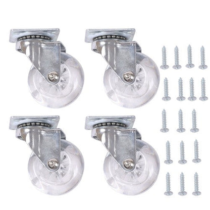 2Inch Caster Wheels 4 pieces Heavy Duty Alloy Steel + Rubber Casters white