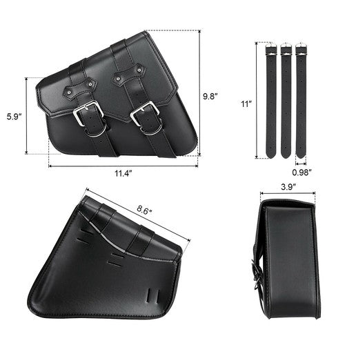 New For Sportster 883 Dyna Moto PU Leather Luggage Tool Saddlebag Saddle Bags