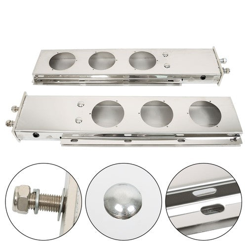 30" Stainless Steel Mud Flap Hanger w/ Light Cutouts Spring Loaded 2 1/2 Pattern
