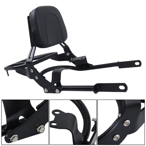 For Bonneville T100 T120/Black 2016-2024 Backrest Sissy Bar w/ Luggage Rack USA
