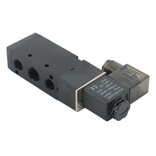 3/8'' 5 Port, 2 Position Pneumatic Solenoid Valve, 110V AC Coil, Air Return