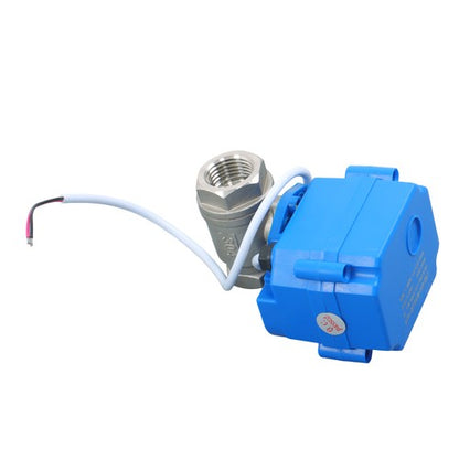 Solid Motorized Ball Valve 1/2in Full Port SS 9-24V AC/DC NC Auto Return
