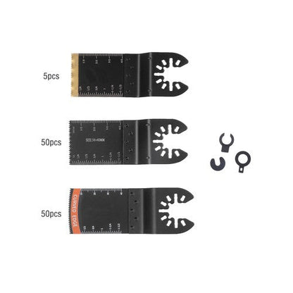 105 Pieces Titanium and HCS Oscillating Saw Blades for Wood Metal Cutting