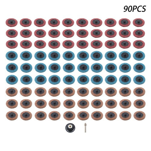 2 Inch Fine Medium and Coarse Quick Change Torque Sanding Discs Set - 90 Pack