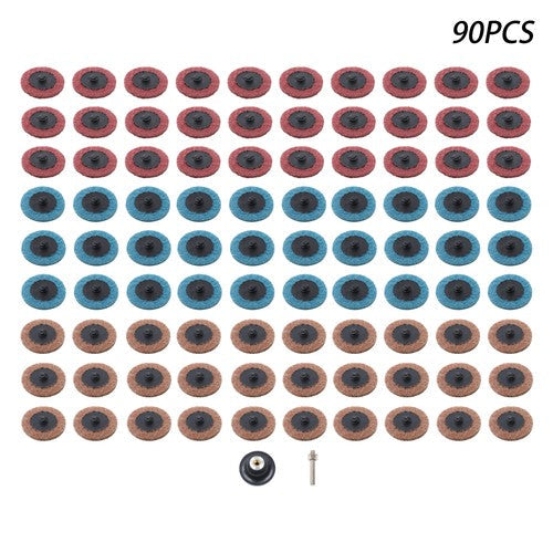 2 Inch Fine Medium and Coarse Quick Change Torque Sanding Discs Set - 90 Pack