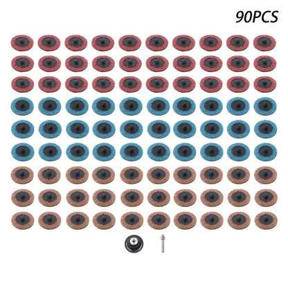 2 Inch Fine Medium and Coarse Quick Change Torque Sanding Discs Set - 90 Pack