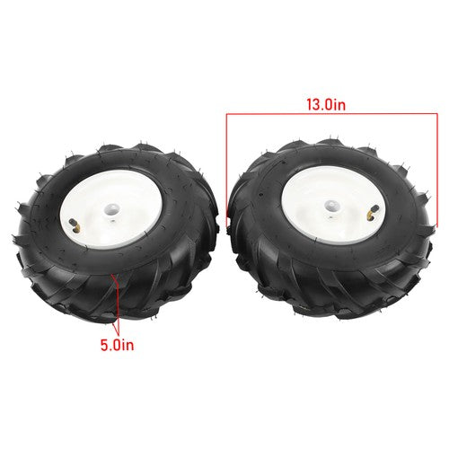 13x5.00-6" Rubber Tiller Tire & Wheel 1" Axle Size For Garden Tractor Tire 2Pack