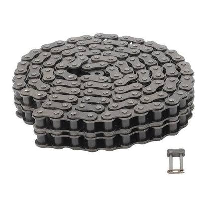 #80-2 Duplex Double Strand Roller Chain x 10 feet + 2 Connecting Links