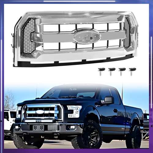 FL3Z8200DA Front Bumper Grille Assembly Chrome for Ford F-150 2015-2017