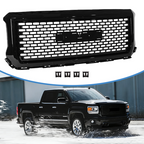 Front Bumper Grille Denali Style Gloss Black for 2014 2015 for GMC Sierra 1500