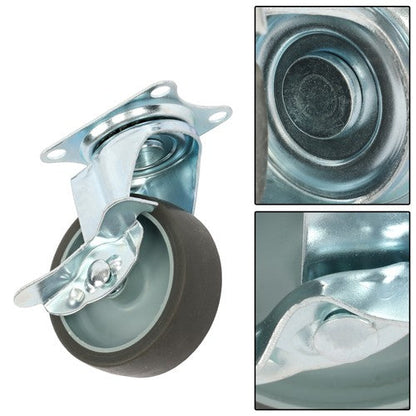 8 Pack 3 Inch Universal Caster Wheels Heavy Duty Casters with Side Brake Grey