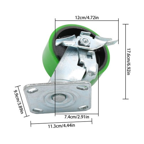 4 wheels 5 Inch Caster Wheels Heavy Duty,Capacity 4000LB