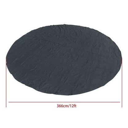 12ft Round Outdoor Inflatable Hot Tub Mat Pool Liner Pad Heavy Duty 12'(Black)