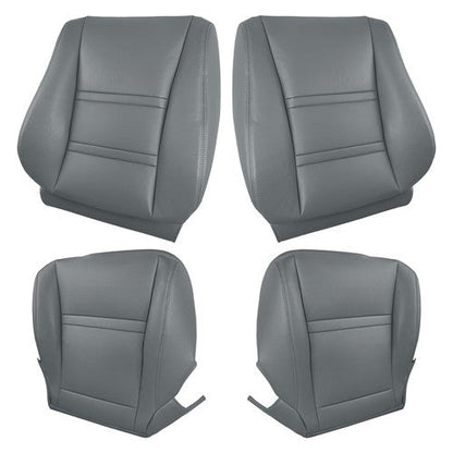 Leather FIT For Toyota Land Cruiser 1990-97 Driver & Passenger Seat Cover Gray