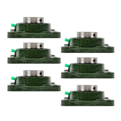 (6) UCF209-28 Solid Base Pillow Block Flange Mounted Bearing 1-3/4" Bore 4 Bolt