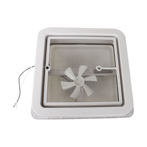 For Camper Trailer Universal White 14" × 14" RV Roof Vent Fan Kit 12V 6" Blades