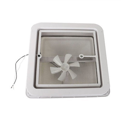 For Camper Trailer Universal White 14" × 14" RV Roof Vent Fan Kit 12V 6" Blades