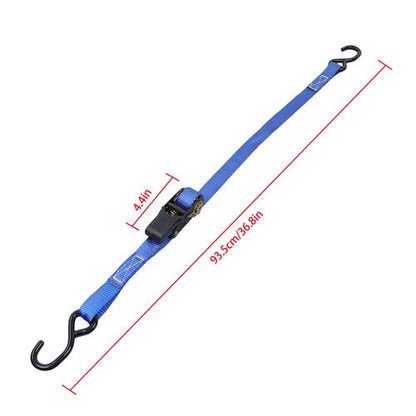 Ratchet Strap*2 Steel+Polyester Blue Fracture Strength 2400lbs 1in*4ft S Hooks