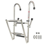 New Stainless Steel Folding Telescoping Ladder Dock Ladder 2 Step+2 Step USA