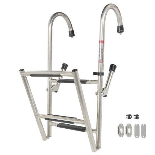 New Stainless Steel Folding Telescoping Ladder Dock Ladder 2 Step+2 Step USA